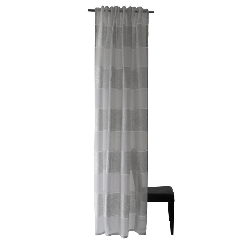 Manton Gusset Semi Sheer Curtains, Matt brushed nickel