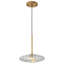 Suspension Art Déco moderne à une lumière en verre côtelé, luminaire suspendu en laiton antique de style OVNI avec cordon ajustable pour îlot de cuisine