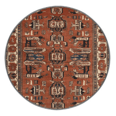 Machine Washable Persian Brown Area Rug