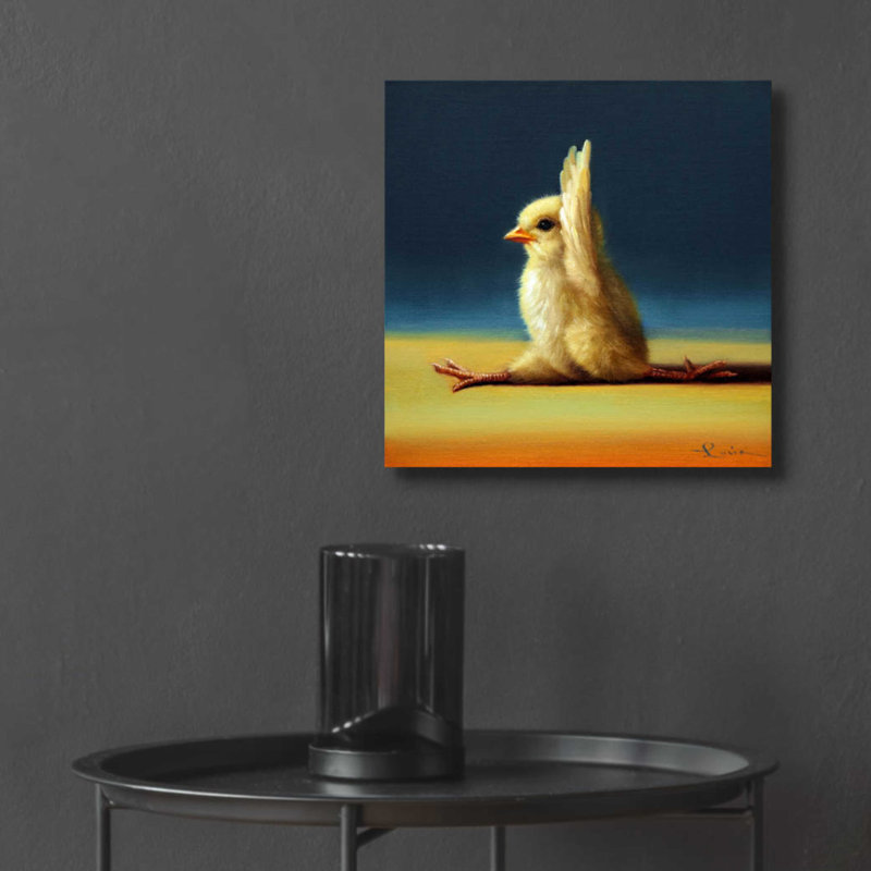 «Yoga Chick Monkey Pose» par Lucia Heffernan, H 12 po x l 12 po x P 0,13 po