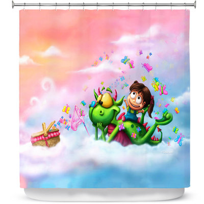 Rideau de douche simple papillons the sky