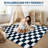 Rug - Machine Washable, Non-Slip, Stain-Resistant Checkerboard Plush Carpet for Hallways, Entryways, Bedrooms (Navy Blue)-742273155