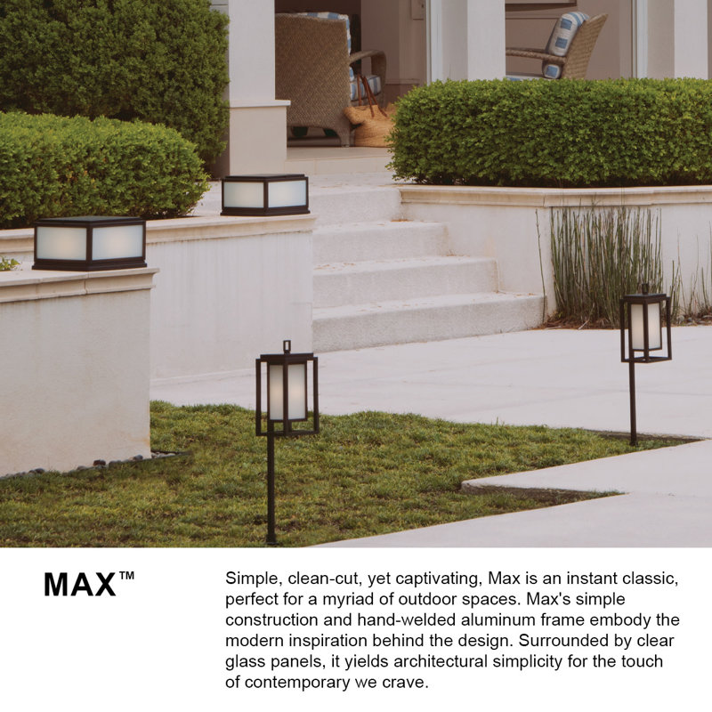 Max Pier Mount Outdoor Lantern, Burnished Bronze, No