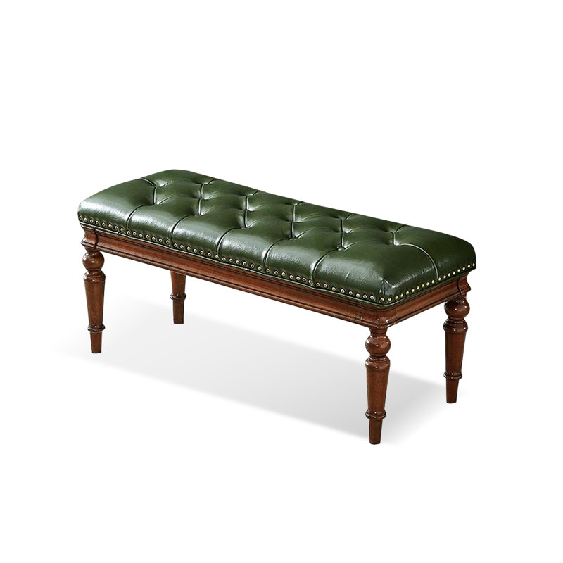 Banc long en cuir vert de style moderne pour chambre et entrée, Vert