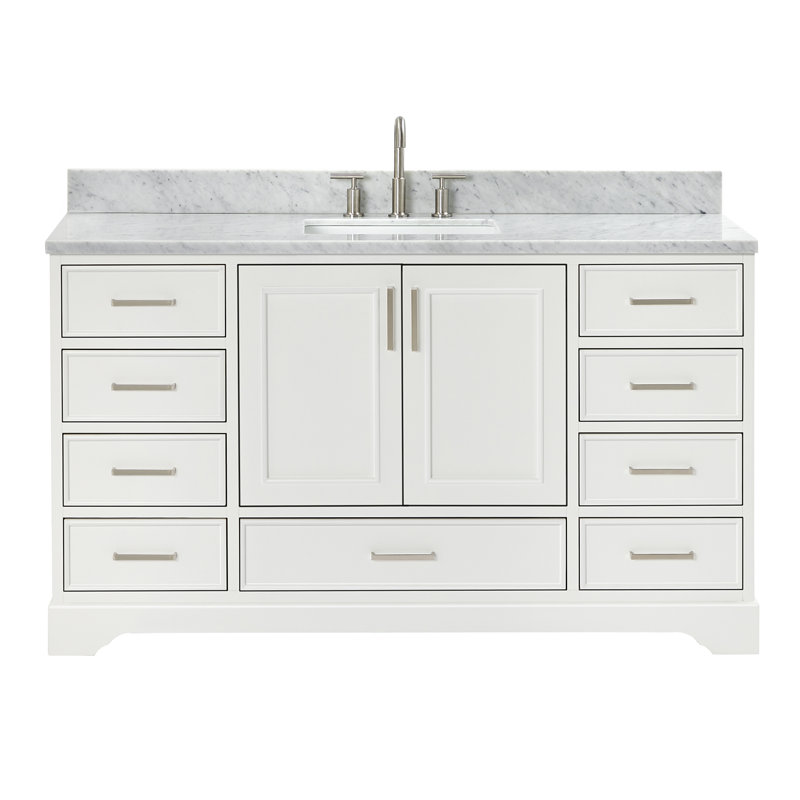 Meuble-lavabo simple avec plateau Abita 61, Blanc