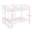 Lit superposé double au-dessus de double avec tablettes en filet et crochets à vêtements, cadre de lit superposé en métal avec lumière DEL-342819556
