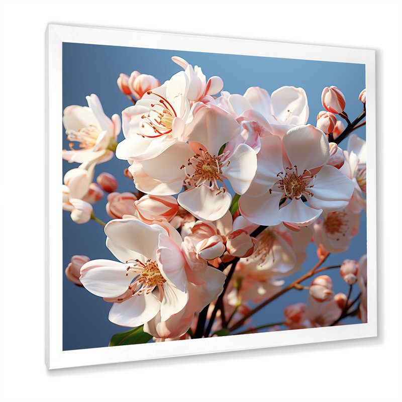 Photographie d'orchidées blanches III, H 36 po x l 36 po x P 1,5 po, Cadre simple blanc