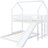 Twin Over Full Bunk Bed With Slide And , White Color, Solid Materials, Full Guardrail House Slide, Resilient Build-964876953