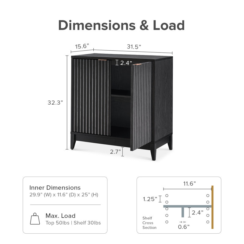 Armoire d'appoint Dorcus, Noir