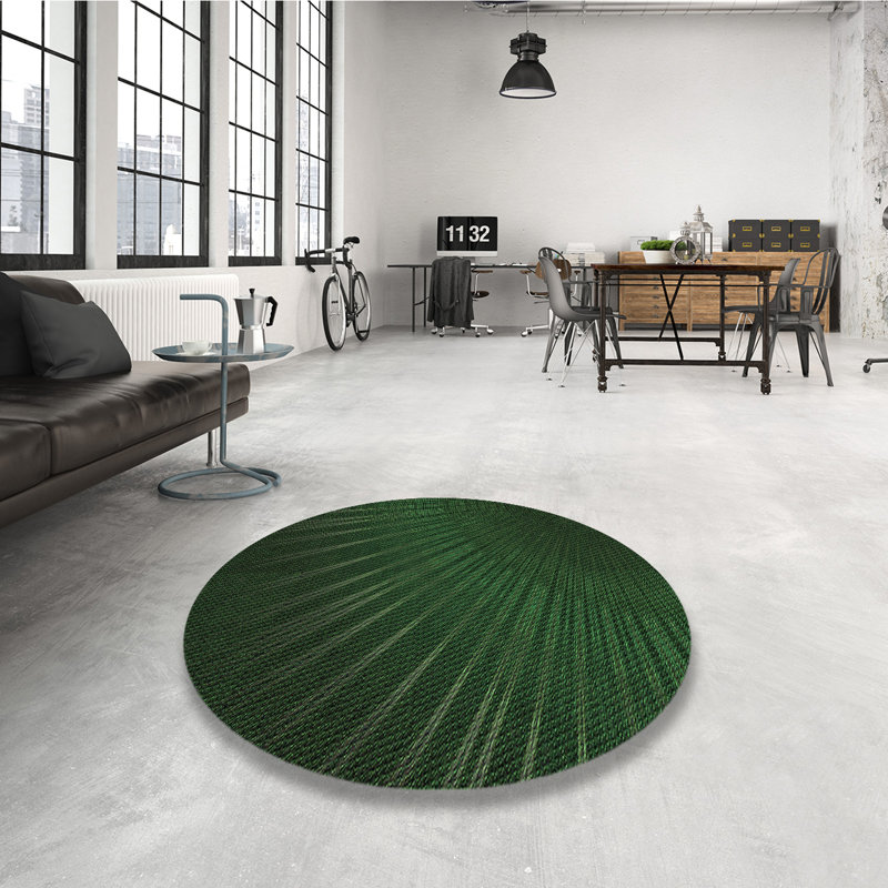 Tapis vert tissé à la machine, Rond 8 pi