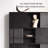 Black solid wood frame bookcase