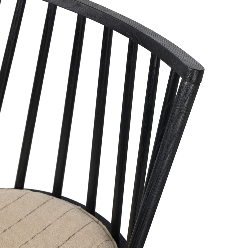 Lewis Windsor Stool With Cushion-Black Oak-Counter, Black Oak, Bar Stool (30.29” Seat Height)