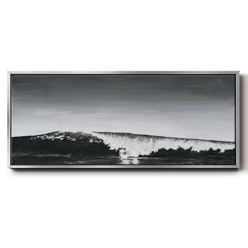Black & White Waves I - Framed Canvas