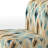Natural Yellow And Blue Ikat Serenity - Upholstered Boho Slipper Chair, Ikat Pattern Accent Chair