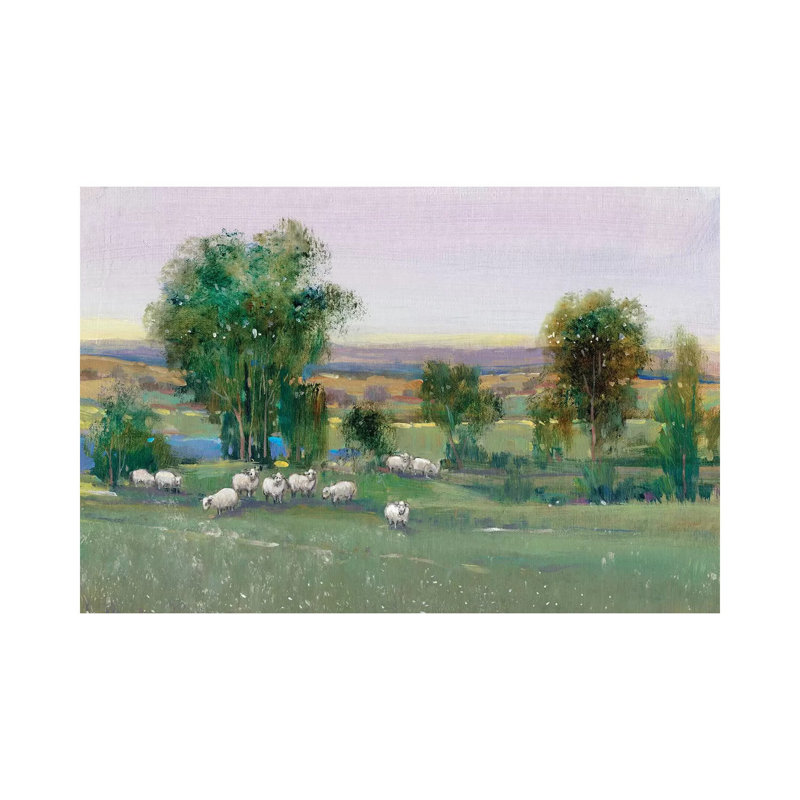 Field Of Sheep II by Timothy O' Toole - Wrapped Canvas Painting, 20.32 cm H x 30.48 cm W