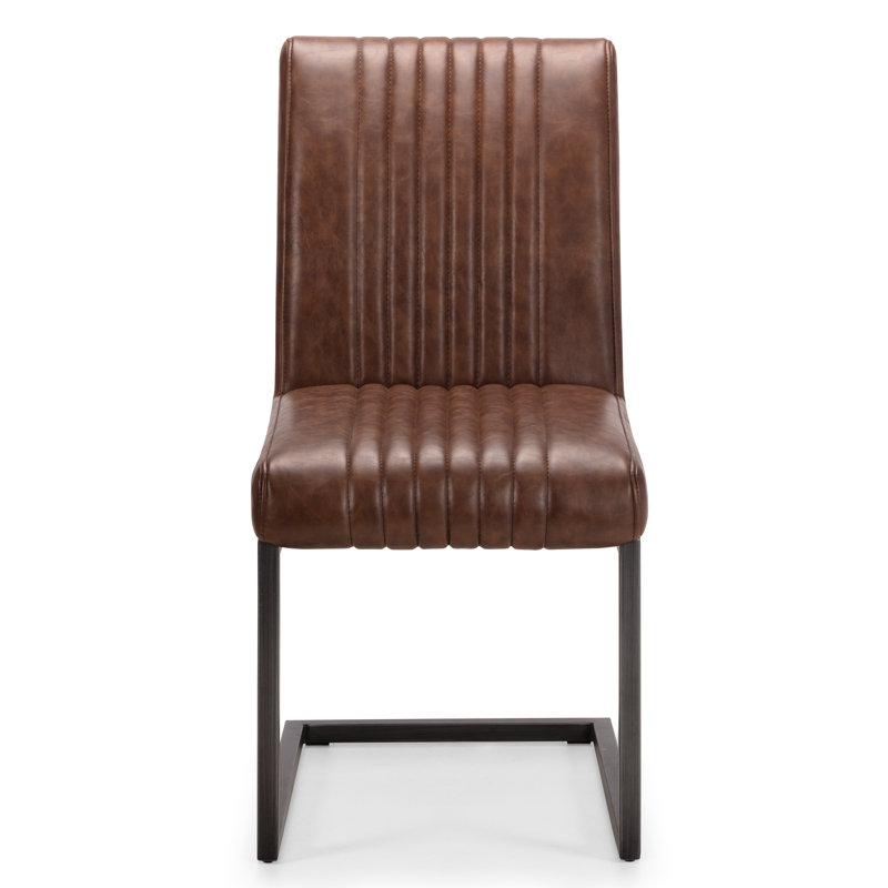 Armor 50cm H Upholstered Metal Side Chair, Brown