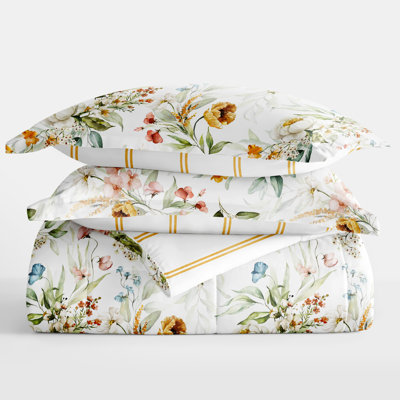 Down-Alternative Reversible Floral Comforter Set
