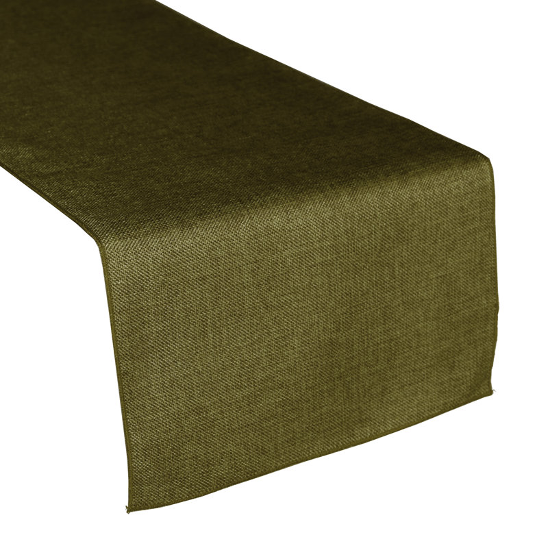 Chemin de table de couleur unie Iona-Lilly, Olive, 72 po x 12 po