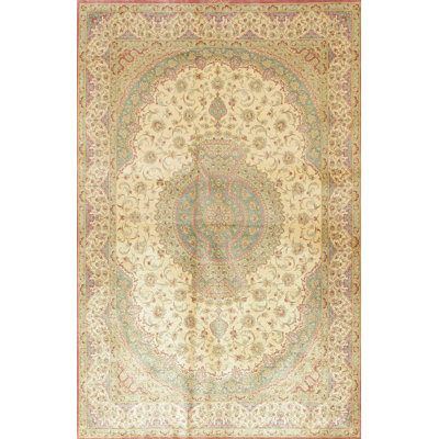Tapis traditionnel brun / jaune / vert