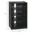 5-Tier Media Stand Cabinet With 3-Level Adjustable Shelves, Tempered Glass Doors, And Cable Management