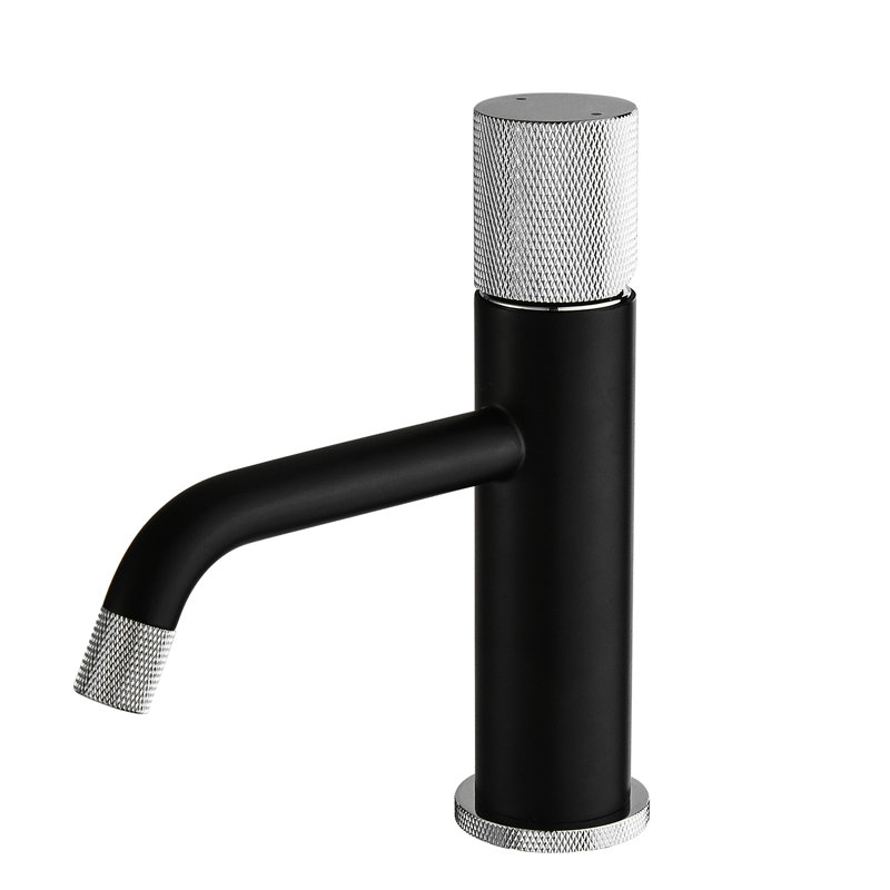 Contemporary Bathroom Water Mixer - Matte Black Finish With Handle And To Tarnishing Fingerprint Elegant Basin Tap Silver Cartridge Valve Rust