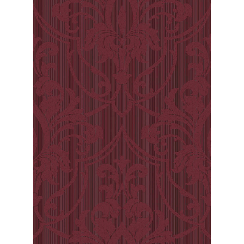 St Petersburg Damask Wallpaper Roll, Rouge