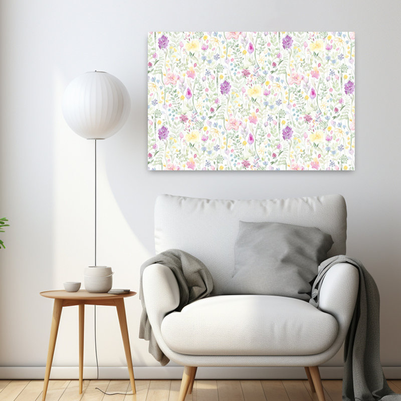 Contemporary Art Delicate Modern Abstract Nature Summer Wall Art 1 Piece Wrapped Canvas Wall Art, 60.96 cm H x 91.44 cm W