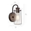 Applique murale de salle de bain Nazan Olde Bronze lumineuse avec abat-jour en verre clair à bulles-2068257159