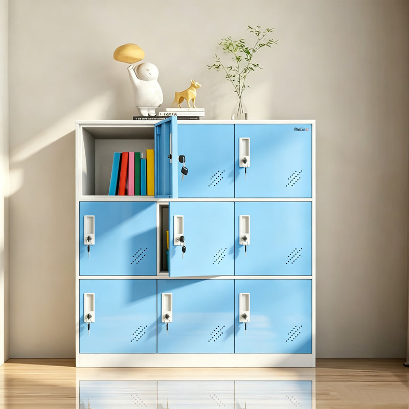 Armoire casier de rangement 9 portes avec clé