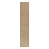 Vintage Distressed Runner Rug, Beige-Brown Floral Geometric Pattern- Rug & Kilim