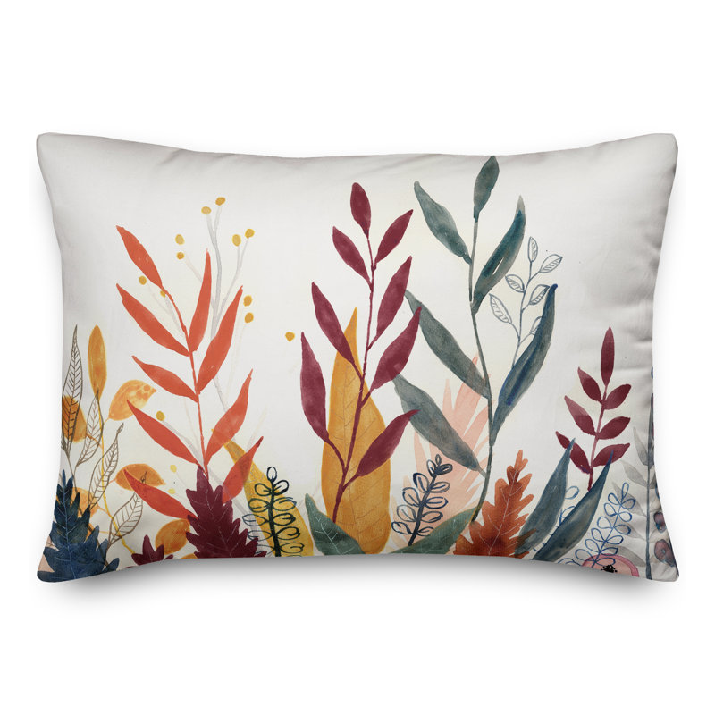  Housse et insert de coussin rectangulaire Watercolor Leaves