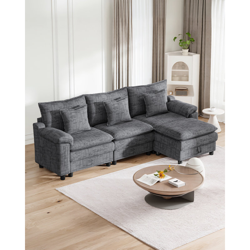 Sofa, 87 cm H x 231 cm W x 80 cm D