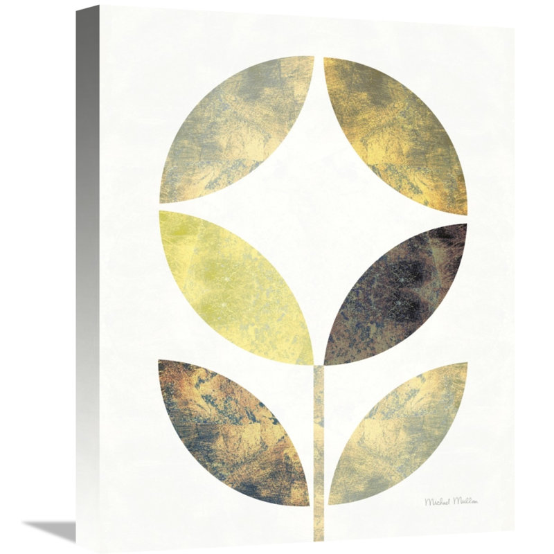« golden fleur ii », reproduction d’impression sur toile, H 40 po x l 26 po x P 1,5 po, Toile tendue, Pas de tapis
