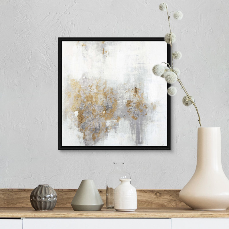 «Cali Gold III» par Joshua Schicker, reproduction sur toile, Cadre flottant noir, H 14 po x l 14 po x P 1,75 po