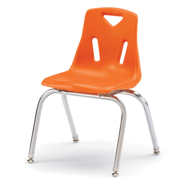 Chaise empilable Berries®, Plaqué chrome, Orange, 16 po