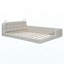 Grand lit plateforme tapissier avec 2 lampes de lecture, blanc-1155215629