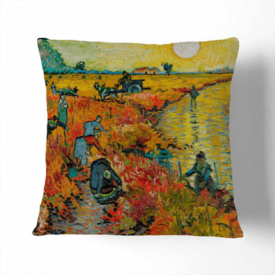 Vineyard At Arles Square Throw Cushion