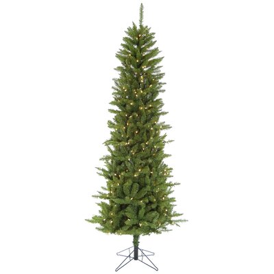 Prelit Winter 7.5' Green Pine Artificial Christmas Tree with 350 Clear/White Lights -  The Holiday Aisle®, 6C06305DEAB344059560649DA4EFAF9B