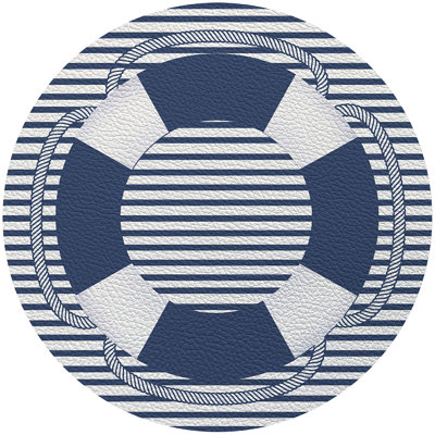 Lifeguard Buoy Vegan Leather Round Pebble Placemat