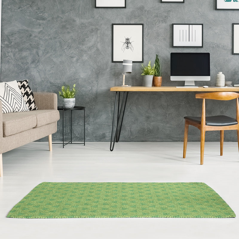 Tapis jaune/vert clair zag zig, Rectangle 4 pi x 6 pi