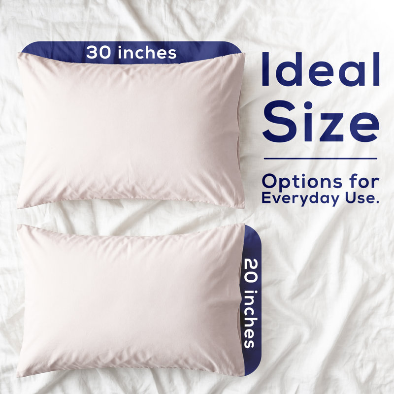 Ensemble de taie d'oreiller 100% coton américain en lin doux (respirant) de qualité hôtel, 20X30" STANDART, Blush