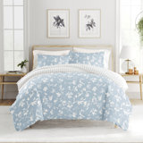 Soft Country Home Pattern Reversible Duvet Cover Set