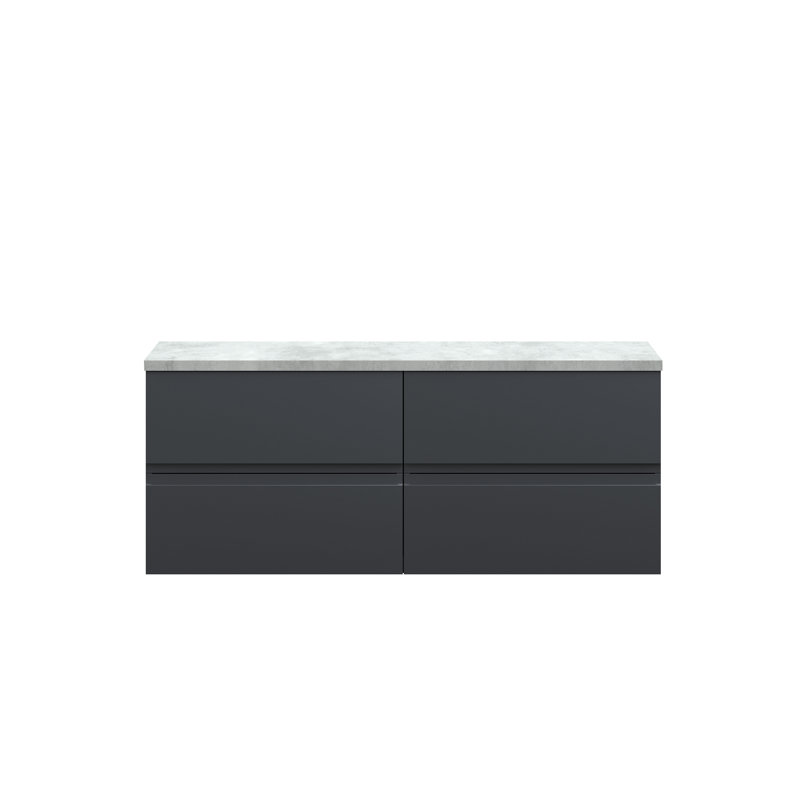 Urban 120.5cm Double Bathroom Vanity Base Only, Soft Black