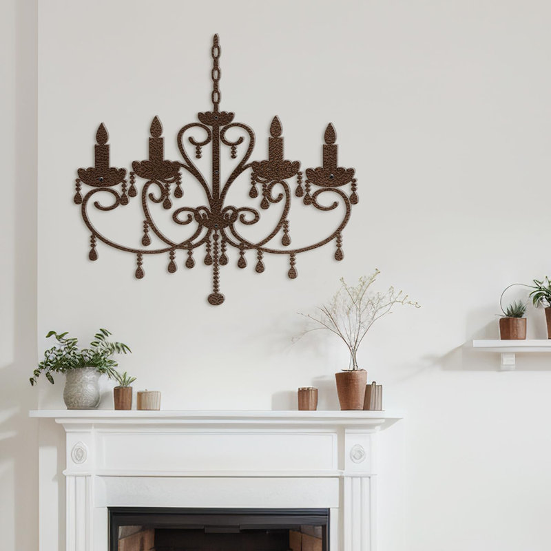 Wall Decor Metal, 15" H x 18" W x 0.05" D, Bronze