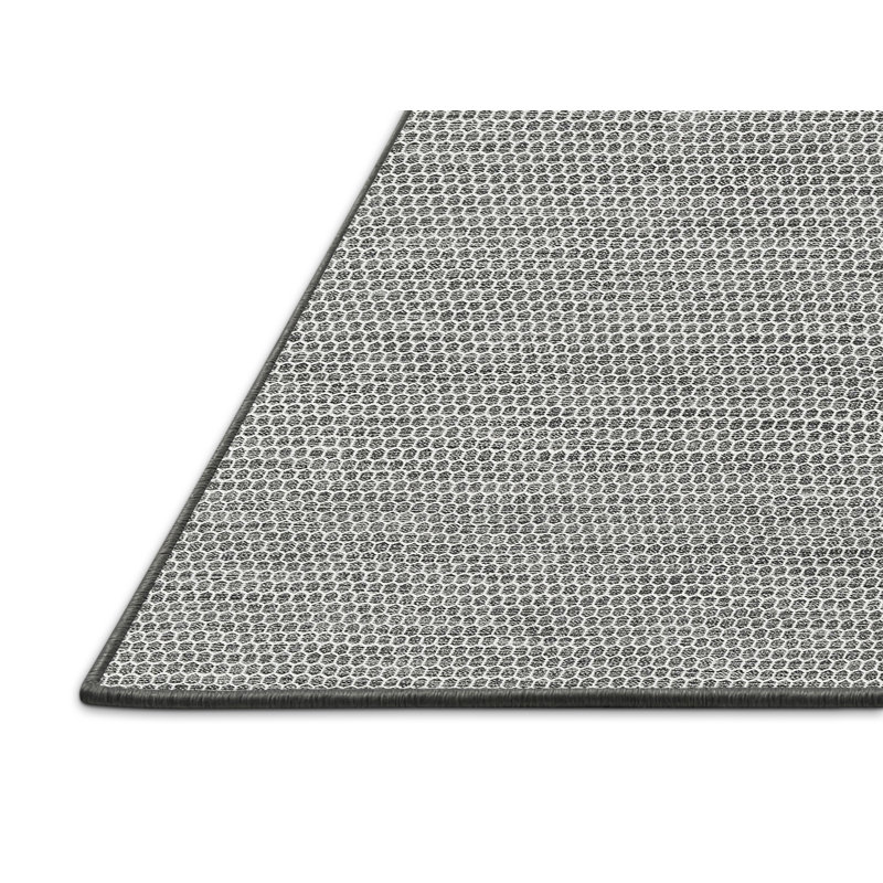 Tapis gris/zone noire contemporaine Hunley, Rectangle 5 pi x 7 pi