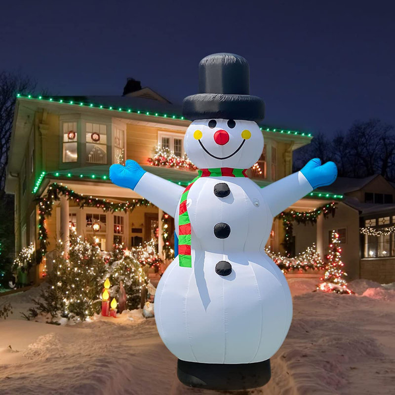 Bonhomme de neige gonflable de 13 pi avec souffleur pour décoration de Noël, H 154,48 po x l 115,2 po x P 72 po