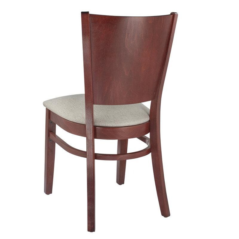 Calina 18'' H Upholstered Beech Side Chair, Mahogany