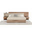 Ensemble de lit en noyer et en tissu Eurika Italian Modern + 2 tables de chevet + commode-507552292