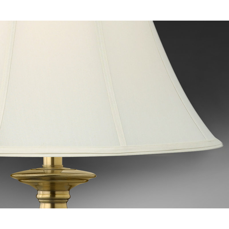 Balustrade 30" Satin Antique Brass Table Lamp, Eggshell