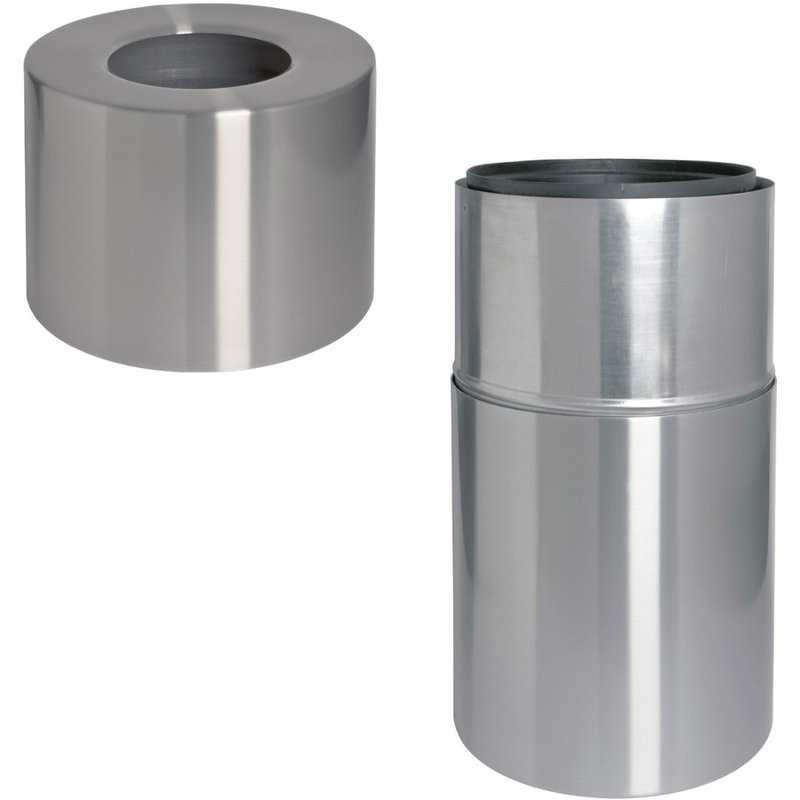 Poubelle 35 gallons receptacle, Argent